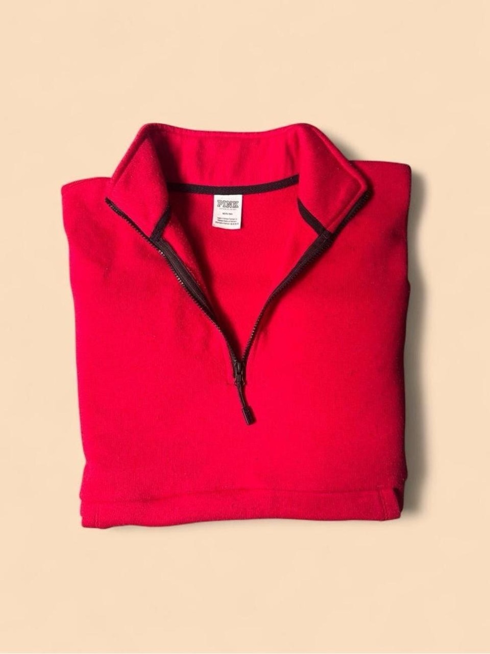 Victoria’s Secret PINK Red 1/4 Zip Pullover Y2K Size M